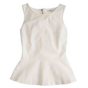J. Crew ivory sleeveless peplum top